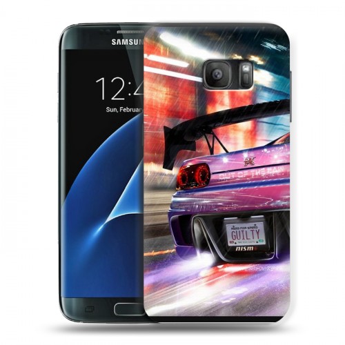 Дизайнерский силиконовый с усиленными углами чехол для Samsung Galaxy S7 Need for speed