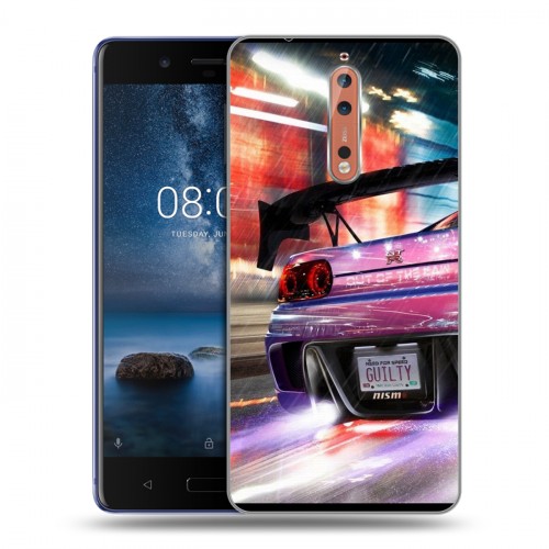 Дизайнерский пластиковый чехол для Nokia 8 Need for speed