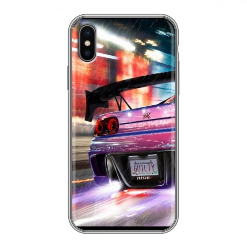 Дизайнерский силиконовый чехол для Iphone x10 Need for speed