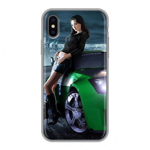 Дизайнерский силиконовый чехол для Iphone x10 Need for speed