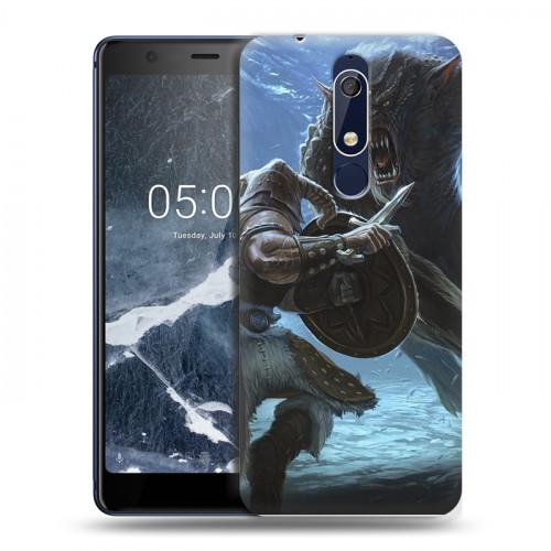 Дизайнерский пластиковый чехол для Nokia 5.1 Skyrim