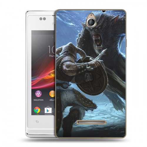 Дизайнерский пластиковый чехол для Sony Xperia E Skyrim