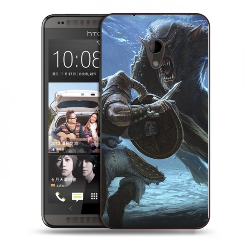 Дизайнерский пластиковый чехол для HTC Desire 700 Skyrim