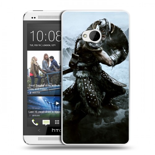 Дизайнерский пластиковый чехол для HTC One (M7) Dual SIM Skyrim