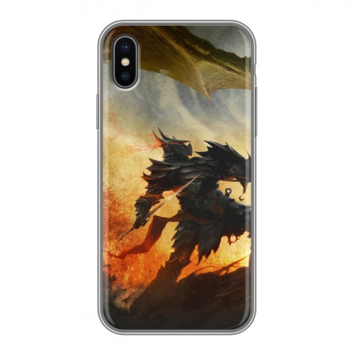 Дизайнерский силиконовый чехол для Iphone x10 Skyrim