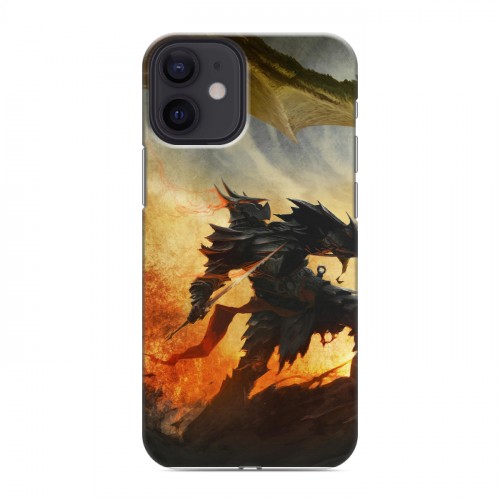 Дизайнерский силиконовый с усиленными углами чехол для Iphone 12 Mini Skyrim