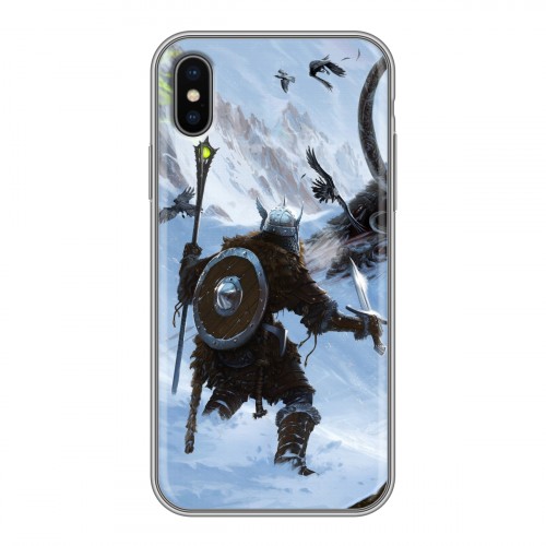 Дизайнерский силиконовый чехол для Iphone x10 Skyrim