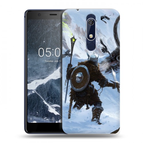 Дизайнерский пластиковый чехол для Nokia 5.1 Skyrim