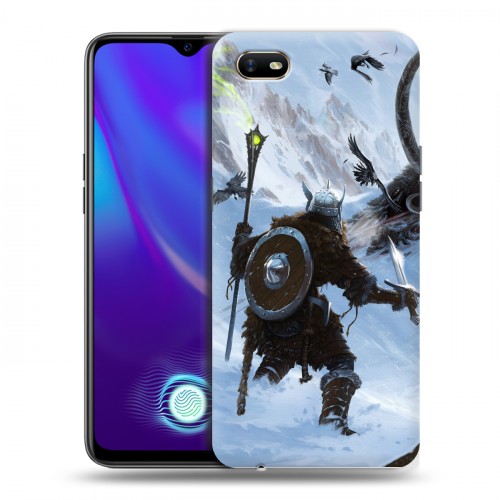 Дизайнерский силиконовый с усиленными углами чехол для OPPO A1k Skyrim