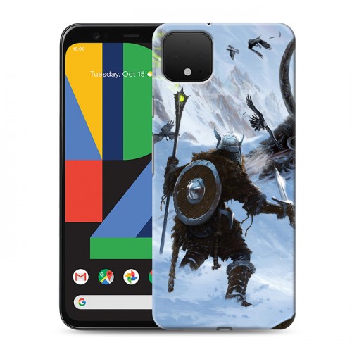 Дизайнерский пластиковый чехол для Google Pixel 4 Skyrim