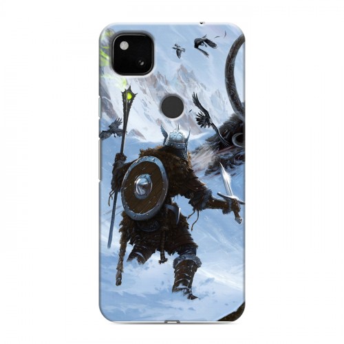 Дизайнерский пластиковый чехол для Google Pixel 4a Skyrim