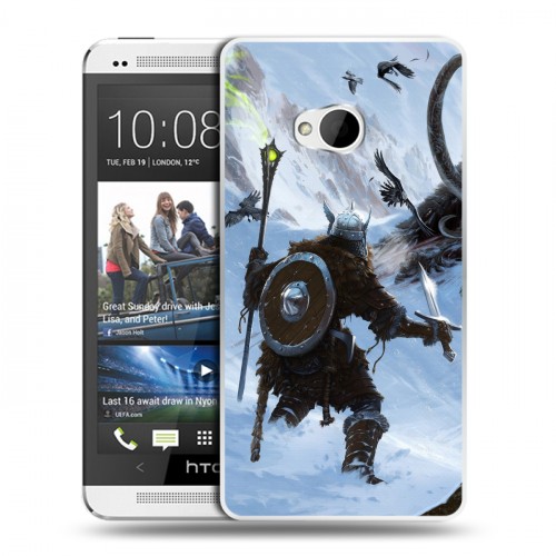 Дизайнерский пластиковый чехол для HTC One (M7) Dual SIM Skyrim