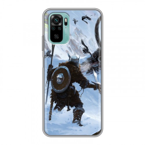 Дизайнерский силиконовый чехол для Xiaomi RedMi Note 10 Skyrim