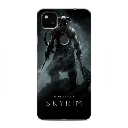 Дизайнерский пластиковый чехол для Google Pixel 4a Skyrim