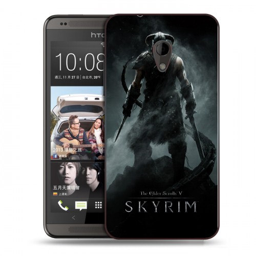 Дизайнерский пластиковый чехол для HTC Desire 700 Skyrim