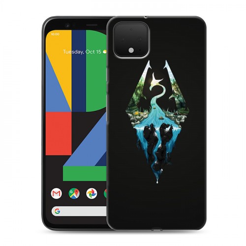 Дизайнерский пластиковый чехол для Google Pixel 4 Skyrim