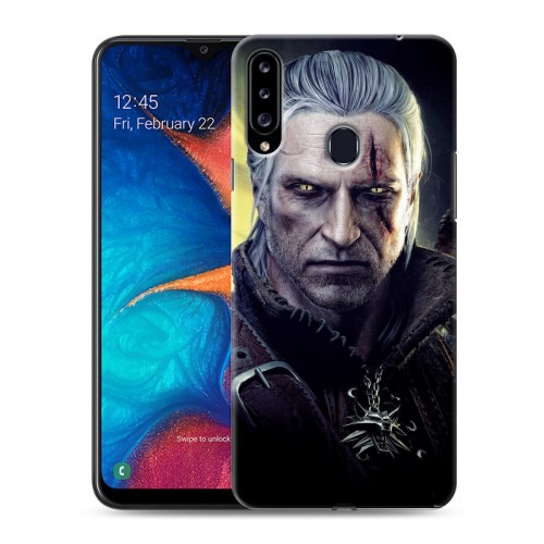 Дизайнерский пластиковый чехол для Samsung Galaxy A20s Witcher