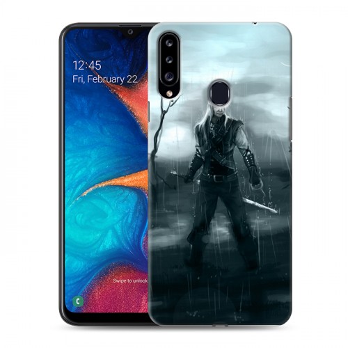 Дизайнерский пластиковый чехол для Samsung Galaxy A20s Witcher