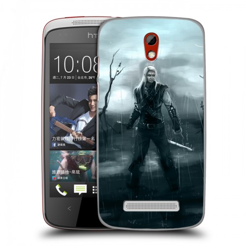 Дизайнерский пластиковый чехол для HTC Desire 500 Witcher