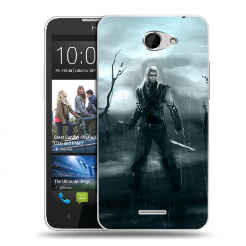 Дизайнерский пластиковый чехол для HTC Desire 516 Witcher