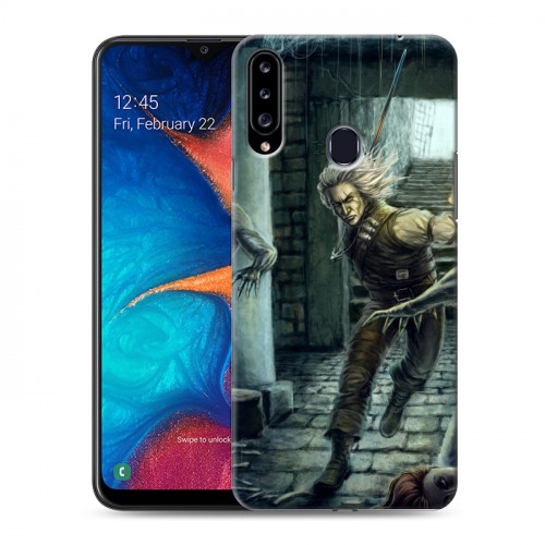 Дизайнерский пластиковый чехол для Samsung Galaxy A20s Witcher