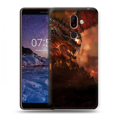 Дизайнерский пластиковый чехол для Nokia 7 Plus World of warcraft