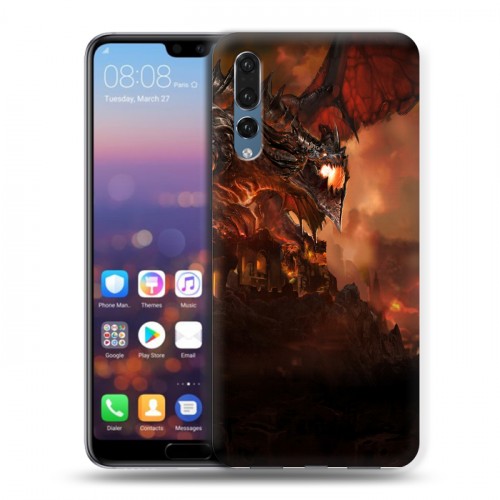 Дизайнерский силиконовый с усиленными углами чехол для Huawei P20 Pro World of warcraft