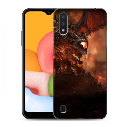 Дизайнерский силиконовый с усиленными углами чехол для Samsung Galaxy A01 World of warcraft