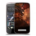 Дизайнерский пластиковый чехол для HTC Desire 500 World of warcraft