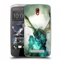 Дизайнерский пластиковый чехол для HTC Desire 500 World of warcraft