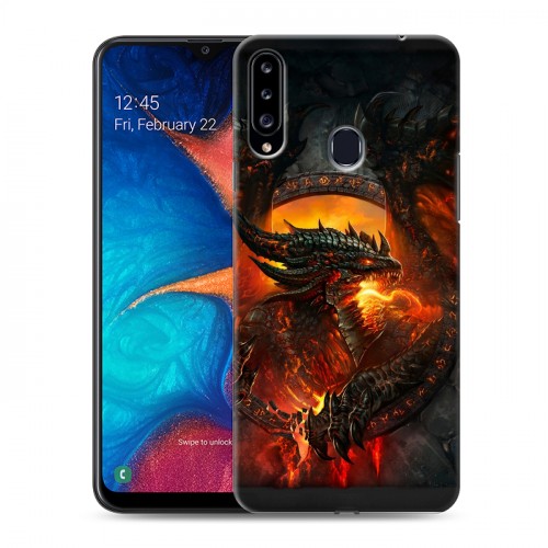 Дизайнерский пластиковый чехол для Samsung Galaxy A20s World of warcraft