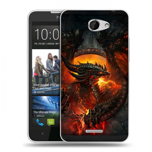 Дизайнерский пластиковый чехол для HTC Desire 516 World of warcraft