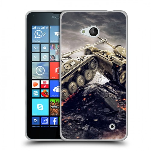 Дизайнерский силиконовый чехол для Microsoft Lumia 640 Танки