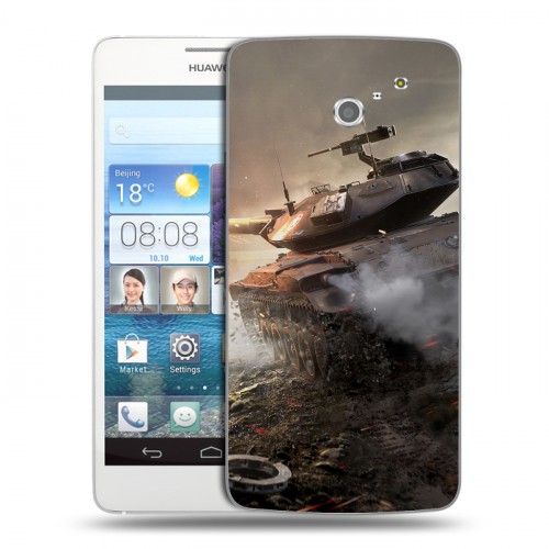 Дизайнерский пластиковый чехол для Huawei Ascend D2 Танки