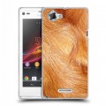 Дизайнерский пластиковый чехол для Sony Xperia L Текстуры мехов