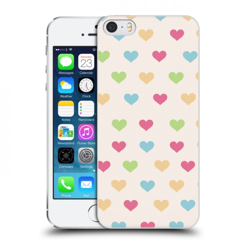 Дизайнерский пластиковый чехол для Iphone 5s Узорные сердечки