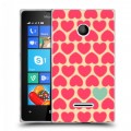 Дизайнерский пластиковый чехол для Microsoft Lumia 435 Узорные сердечки