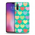 Дизайнерский силиконовый с усиленными углами чехол для Xiaomi Mi9 Узорные сердечки