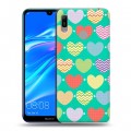 Дизайнерский пластиковый чехол для Huawei Y6 (2019) Узорные сердечки