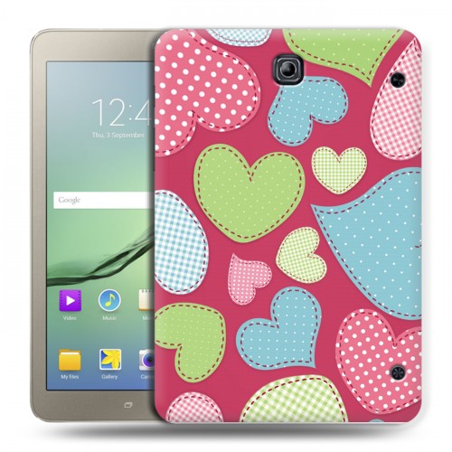 Дизайнерский силиконовый чехол для Samsung Galaxy Tab S2 8.0 Узорные сердечки