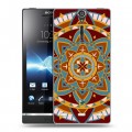 Дизайнерский пластиковый чехол для Sony Xperia S Индийские Монограммы