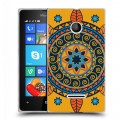 Дизайнерский пластиковый чехол для Microsoft Lumia 435 Индийские Монограммы