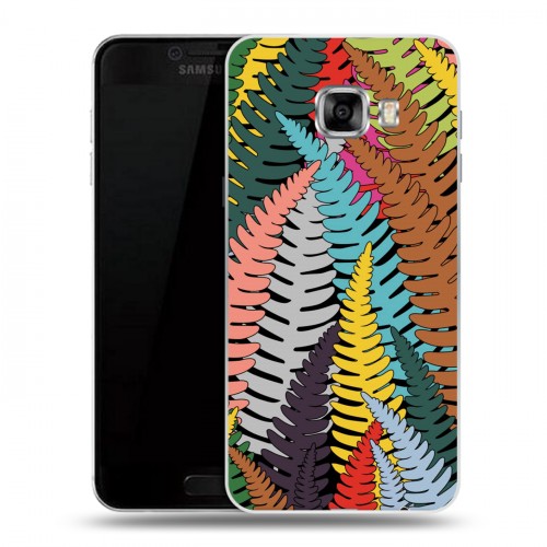 Дизайнерский пластиковый чехол для Samsung Galaxy C5 Заросли папоротника
