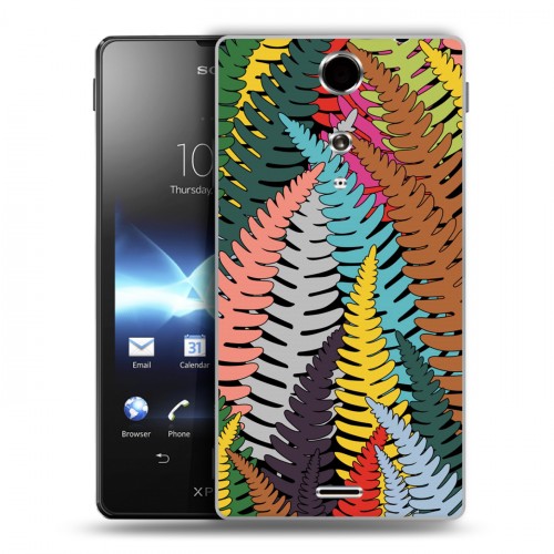 Дизайнерский пластиковый чехол для Sony Xperia TX Заросли папоротника