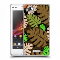 Дизайнерский пластиковый чехол для Sony Xperia L Заросли папоротника