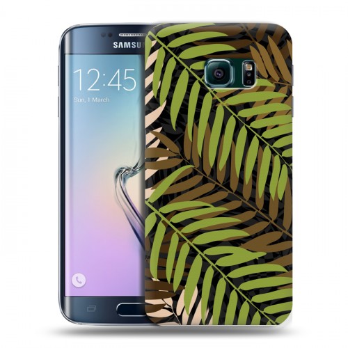 Дизайнерский пластиковый чехол для Samsung Galaxy S6 Edge Заросли папоротника