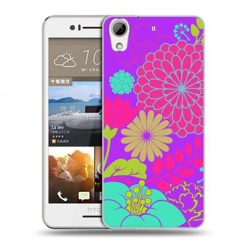 Дизайнерский пластиковый чехол для HTC Desire 728 Цветы кимоно