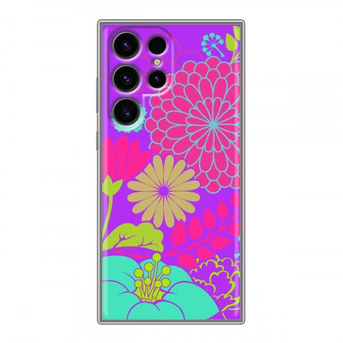 Дизайнерский силиконовый чехол для Samsung Galaxy S24 Ultra Цветы кимоно