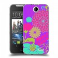 Дизайнерский силиконовый чехол для HTC Desire 310 Цветы кимоно