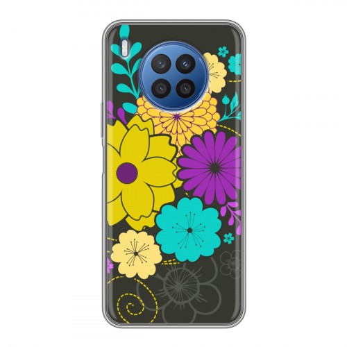 Дизайнерский пластиковый чехол для Huawei Nova 8i Цветы кимоно